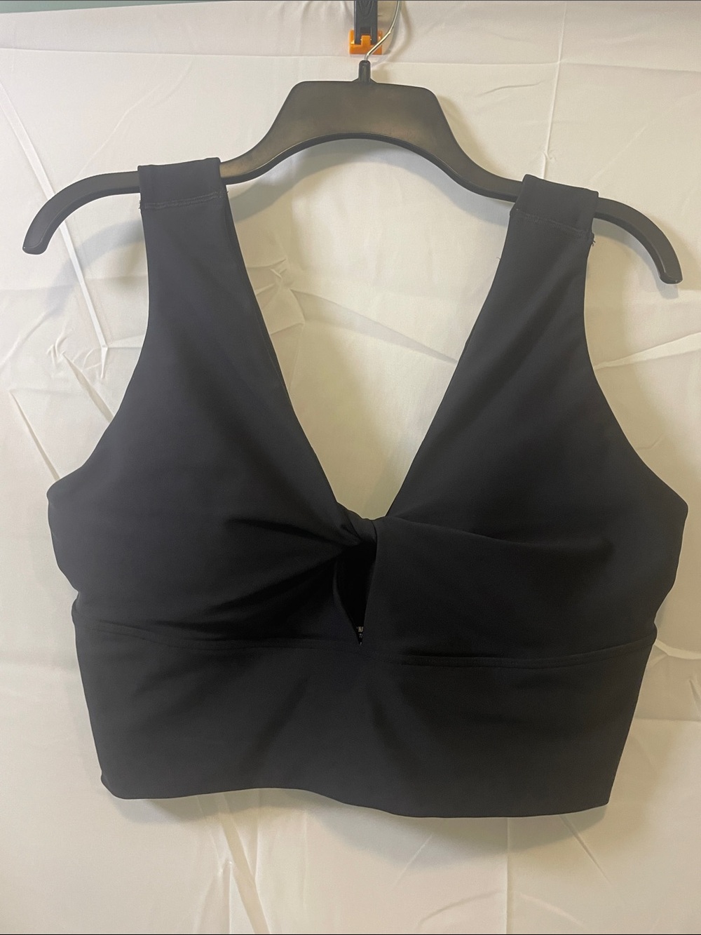 Women's Black Twist-Front Sleep & Lounge Bralette